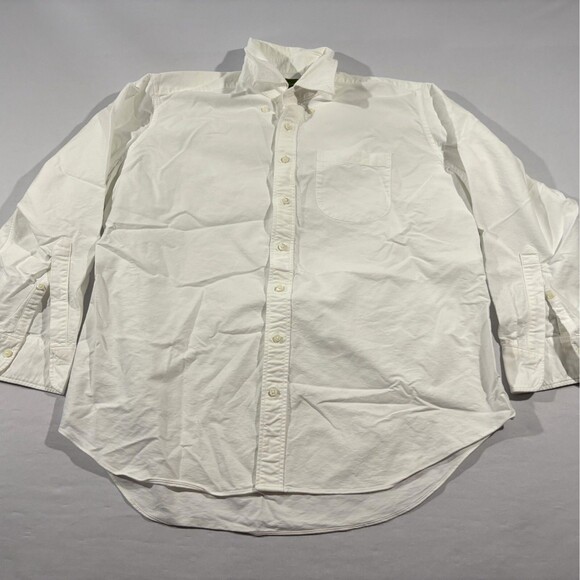 Sid Mashburn White OXFORD Cotton Long Sleeve Button Down Collar Shirt Sz 17.5 34 - Picture 2 of 9